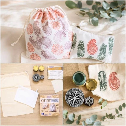 Atelier tampon sur tissu plus apéro - Vignerons Indépendants