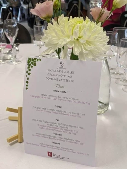 Repas GASTRONOMIE : DIMANCHE 5 JUILLET 2026 - Vignerons Indépendants