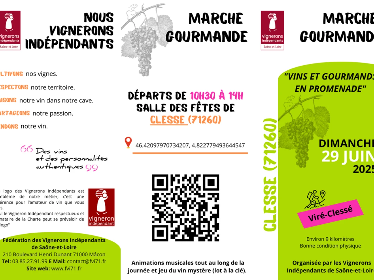 Marche gourmande Vins et gourmands en promenade 2025 - Vignerons Indépendants