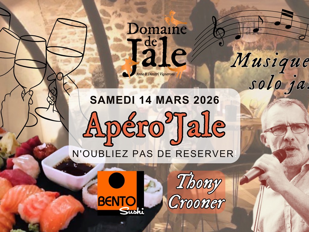 Soirée Apéro'Jale Vin & Sushis 14 mars 2026 - Vignerons Indépendants
